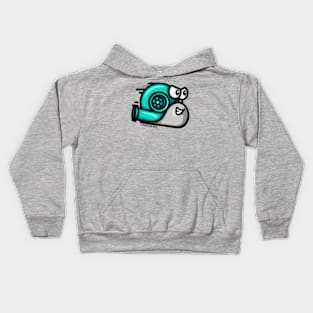 Turbo Snail - Gray/Teal Kids Hoodie